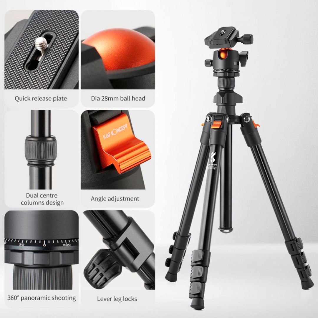 K&F Concept Vlog Travel Tripod Compact Flexible & Portable KF09.101V1 - 10